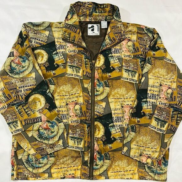 Vintage Sailor Silk Lightweight Zip Up Jacket - Picture 1 of 8